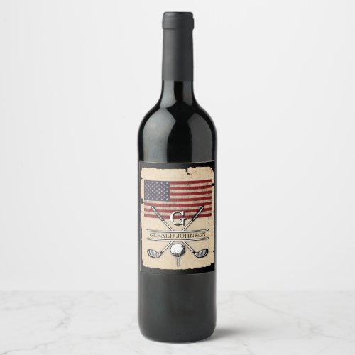 American Flag Golf Monogram Design