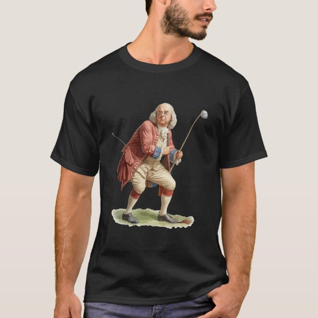 American Flag Golf Outfit 4th July Patriotic Golfe T-Shirt (Front)