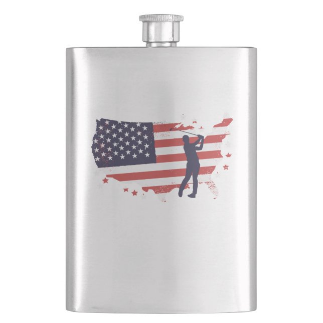 American flag Golfer Flask (Front)