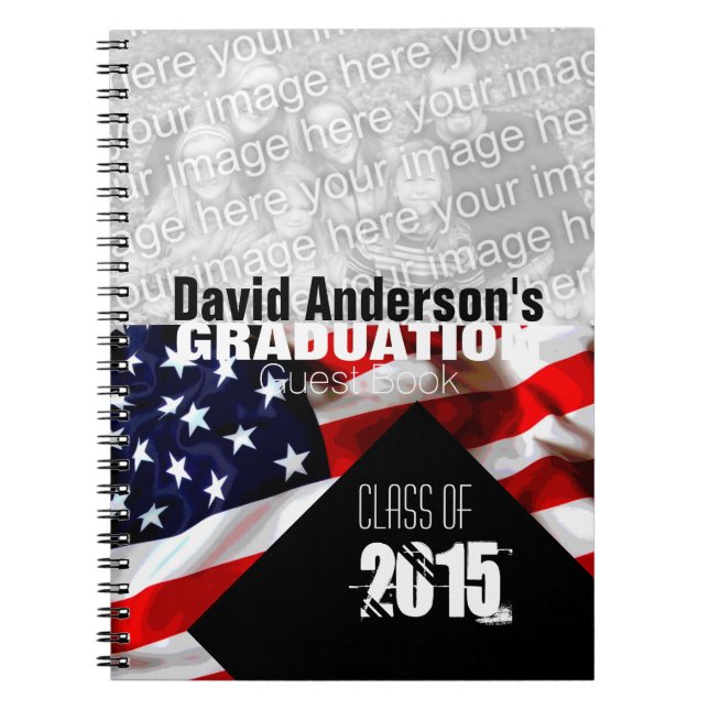 American Flag Graduation Class of 2018 Guest Book (Front)