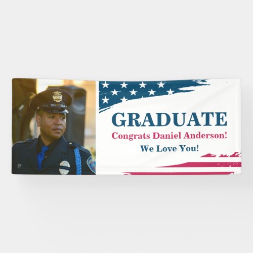 American Flag Graduation Party Banner Military