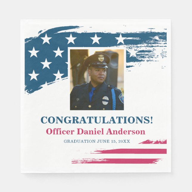 American Flag Graduation Party Napkins (Front)