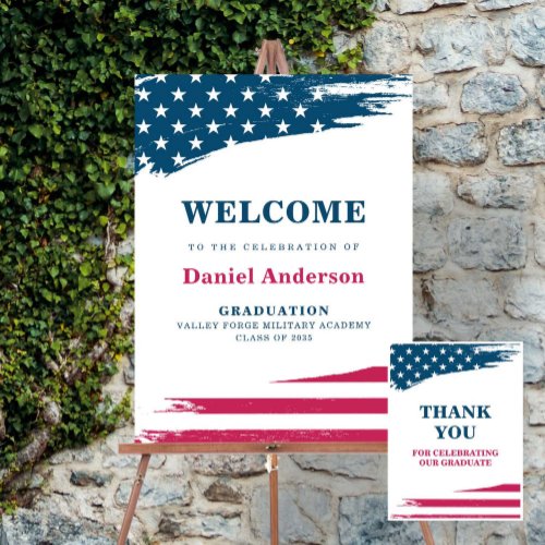 American Flag Graduation Party Welcome Sign