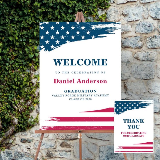 American Flag Graduation Party Welcome Sign (Creator Uploaded)