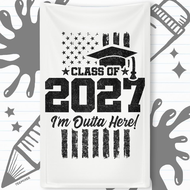 American Flag Graduation Senior Class of 2027 Banner (Creator Uploaded)