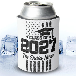 American Flag Graduation Senior Class of 2027 Can Cooler