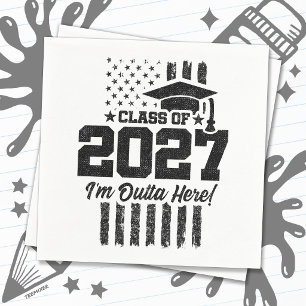 American Flag Graduation Senior Class of 2027 Napkins
