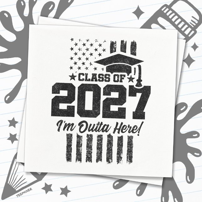 American Flag Graduation Senior Class of 2027 Napkins (Creator Uploaded)