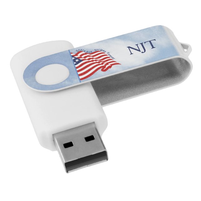 American Flag Graphic Stars & Stripes Forever Flash Drive (Angled)