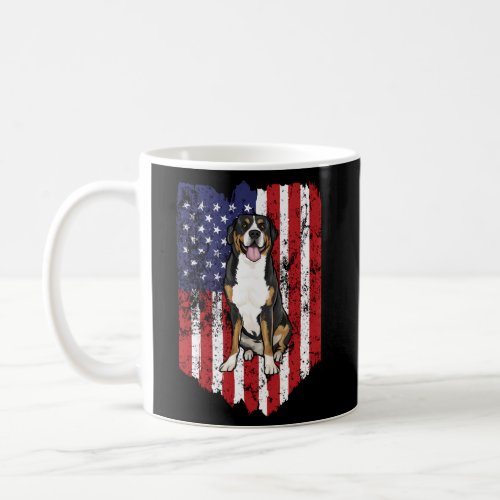 American Flag Greater Swiss Mountain Dog 4Th Of Ju Coffee Mug