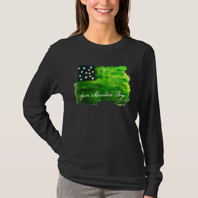 American Flag Green Mountain Boys Military Vermont T-Shirt (Front)
