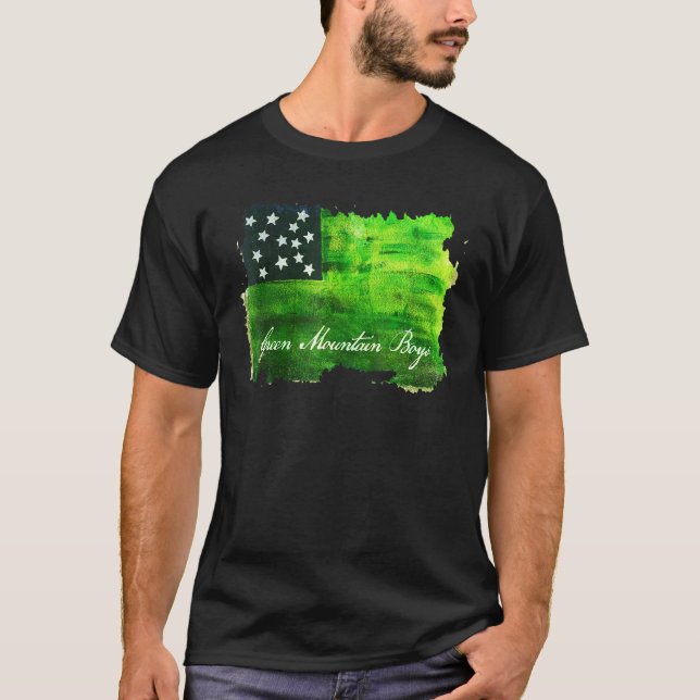 American Flag Green Mountain Boys Military Vermont T-Shirt (Front)