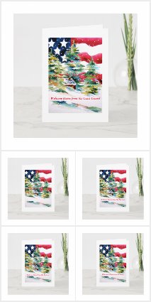 AMERICAN FLAG GREETING CARDS