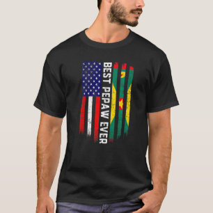American Flag & Grenada Flag Best Pepaw Ever Famil T-Shirt