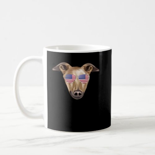 American Flag Greyhound Dog America Pocket  Coffee Mug