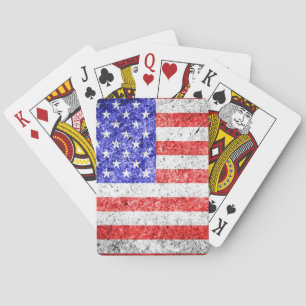 American Flag Grunge 2 Poker Cards