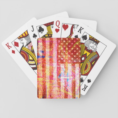 American Flag Grunge Art 2 Poker Cards