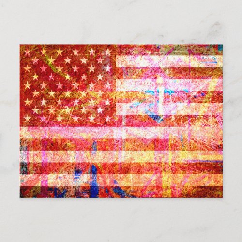 American Flag Grunge Art 2 Postcard