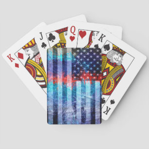 American Flag Grunge Art #6 Poker Cards