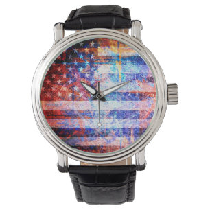 American Flag Grunge Art Watch