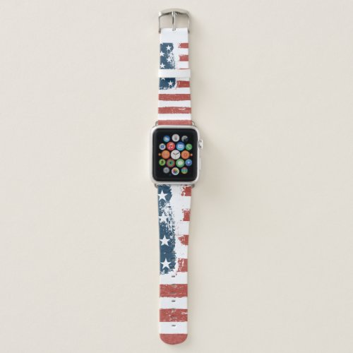 American Flag Grunge Background Raster version H Apple Watch Band
