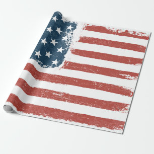 American Flag Grunge Background. Raster version. H Wrapping Paper