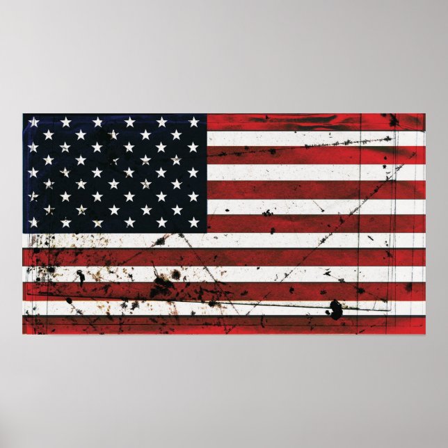 American flag grunge paint poster (Front)