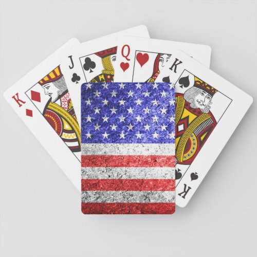 American Flag Grunge Poker Cards