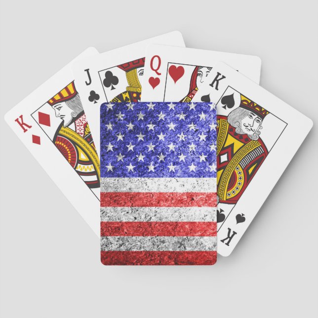 American Flag Grunge Poker Cards (Back)