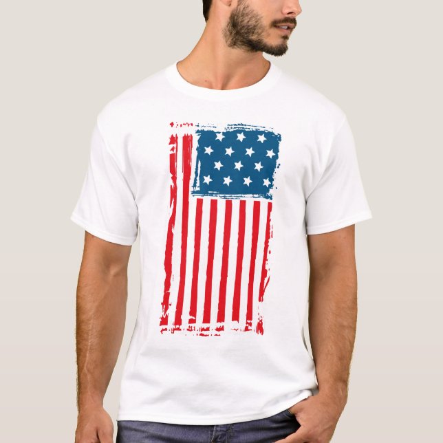 American Flag Grunge Vintage Tshirt (Front)