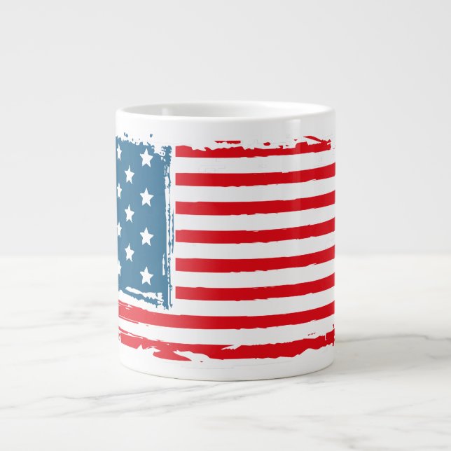 American Flag Grunge Vintage Tshirt Coffee Mug (Front)