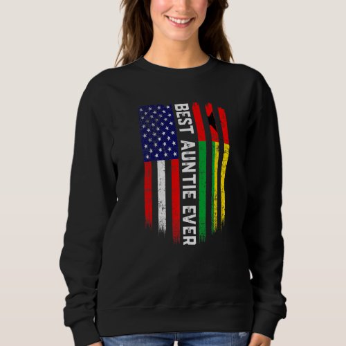 American Flag  Guinea Bissau Flag Best Auntie Eve Sweatshirt