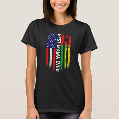 American Flag  Guinea Bissau Flag Best Mama Ever T_Shirt