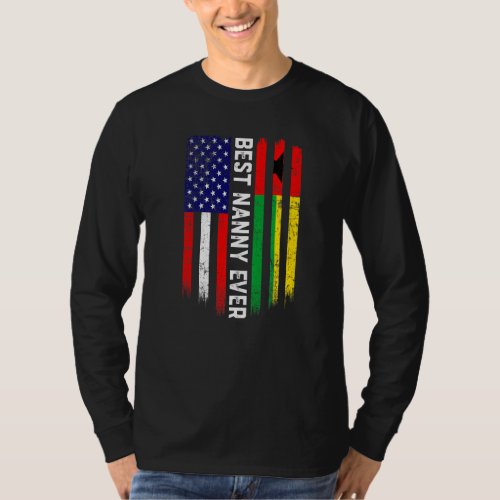 American Flag  Guinea Bissau Flag Best Nanny Ever T_Shirt