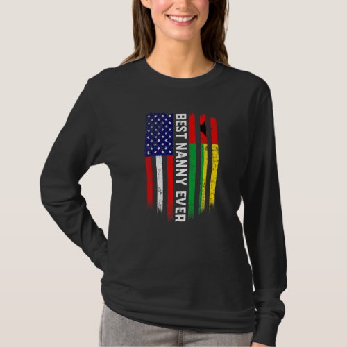 American Flag  Guinea Bissau Flag Best Nanny Ever T_Shirt