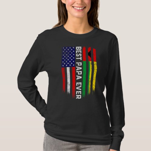 American Flag  Guinea Bissau Flag Best Papa Ever T_Shirt
