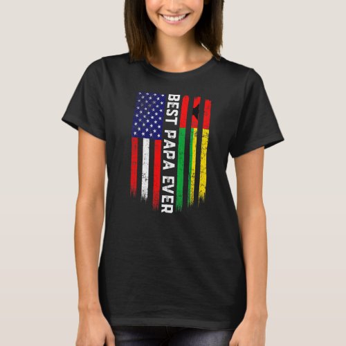 American Flag  Guinea Bissau Flag Best Papa Ever T_Shirt