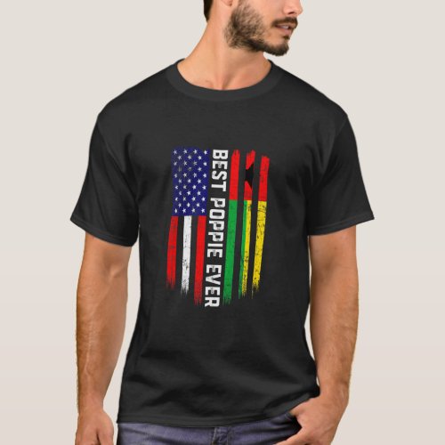 American Flag  Guinea Bissau Flag Best Poppie Eve T_Shirt