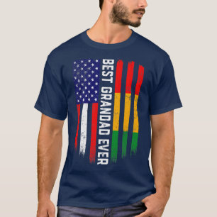 American Flag & Guinea Flag Best Granddad Ever T-Shirt