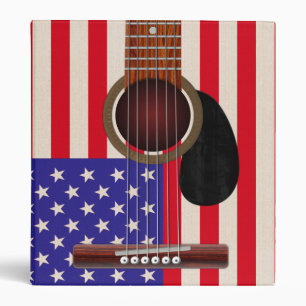 American Flag Guitar 3 Ring Binder