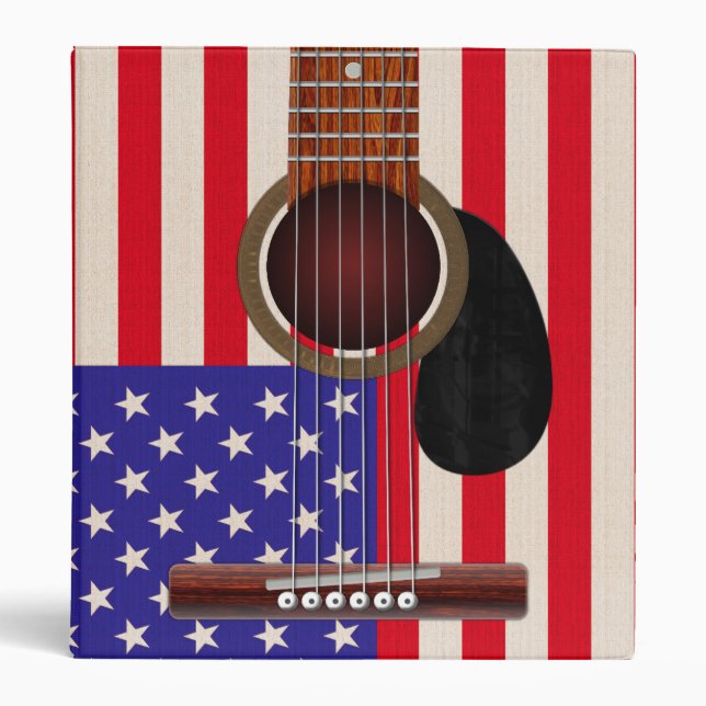 American Flag Guitar 3 Ring Binder (Front)