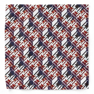 American Flag Guitar Art Bandana