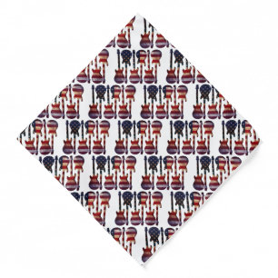 American Flag Guitar Art Bandana