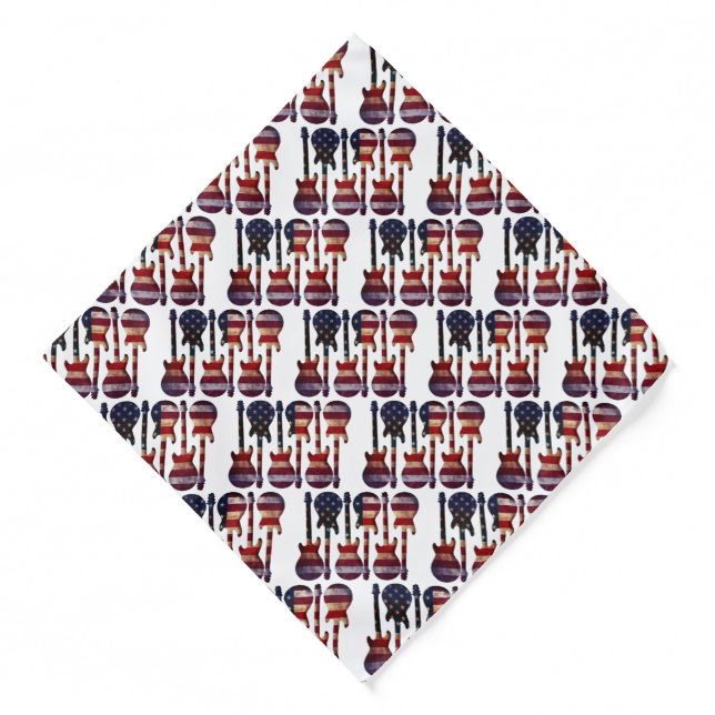 American Flag Guitar Art Bandana (Front)