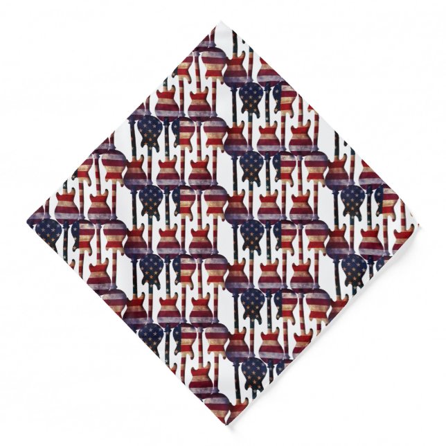 American Flag Guitar Art Bandana (Front)