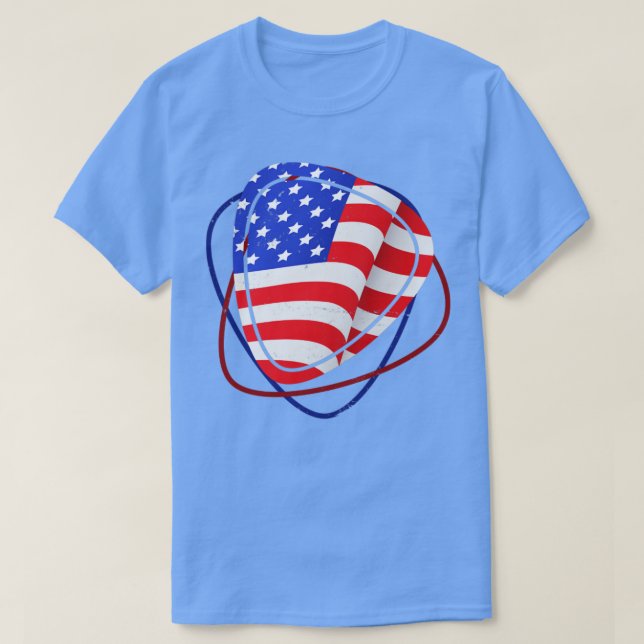 American Flag Guitar Pick Guitarist T-Shirt (Design Front)