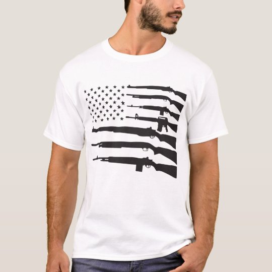 American Flag Guns Patriotic Usa Pride Gun Rights T-Shirt | Zazzle.com