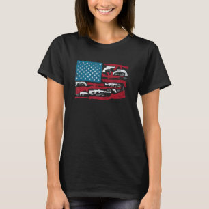 American Flag Guns Riffles Bullets US Flag Weapon  T-Shirt