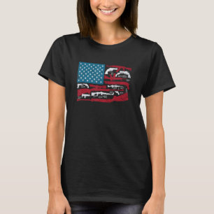 American Flag Guns Riffles Bullets US Flag Weapon T-Shirt