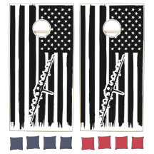 American Flag Gunship Cornhole Set